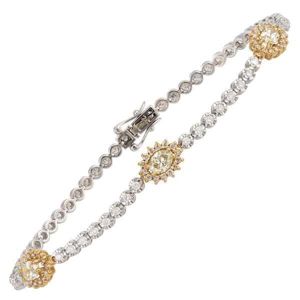 18K 2-Tone White and Yellow Gold Tennis Diamond Bracelet Koerbers Fine Jewelry Inc New Albany, IN