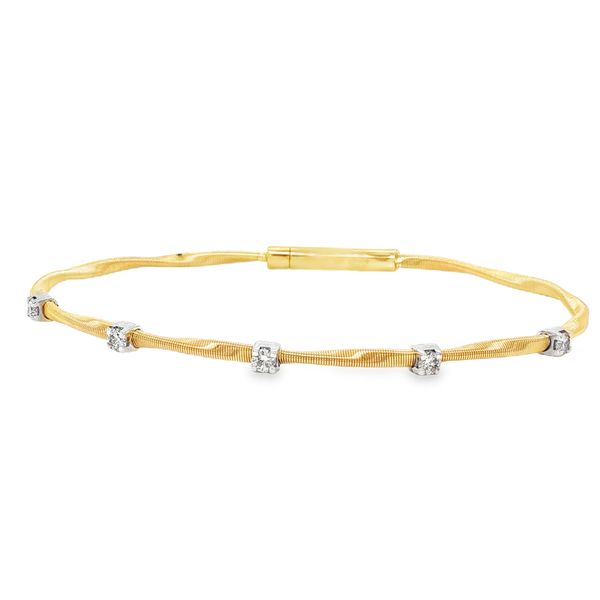 14K 2-Tone White and Yellow Gold Diamond Bangle Diamond Bracelet Koerbers Fine Jewelry Inc New Albany, IN