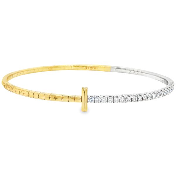 14K 2-Tone White and Yellow Gold Diamond Bangle Bracelet Koerbers Fine Jewelry Inc New Albany, IN