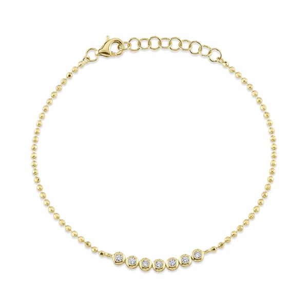 14K Yellow Gold Bezel Faceted Ball Chain Diamond Bracelet Koerbers Fine Jewelry Inc New Albany, IN