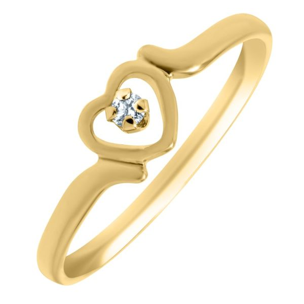 10K Yellow Gold Diamond Heart Children's Ring Koerbers Fine Jewelry Inc New Albany, IN