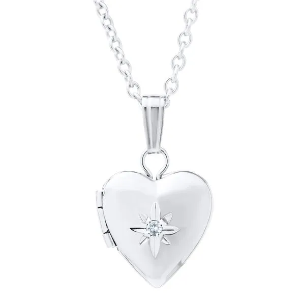 Sterling Silver Baby Heart Diamond Locket Koerbers Fine Jewelry Inc New Albany, IN