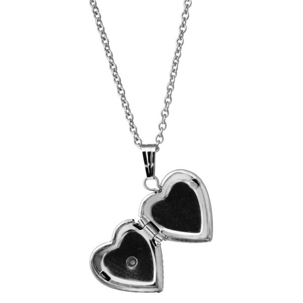 Sterling Silver Baby Heart Locket With Flower Image 3 Koerbers Fine Jewelry Inc New Albany, IN