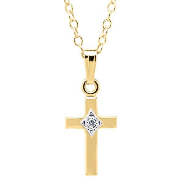 14K Yellow  Gold Filled Diamond Cross Pendant Koerbers Fine Jewelry Inc New Albany, IN