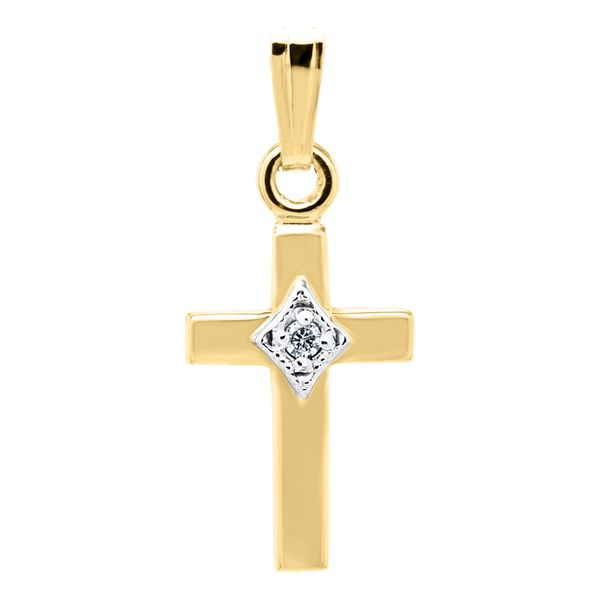 14K Yellow Gold Filled Diamond Cross Pendant Image 2 Koerbers Fine Jewelry Inc New Albany, IN