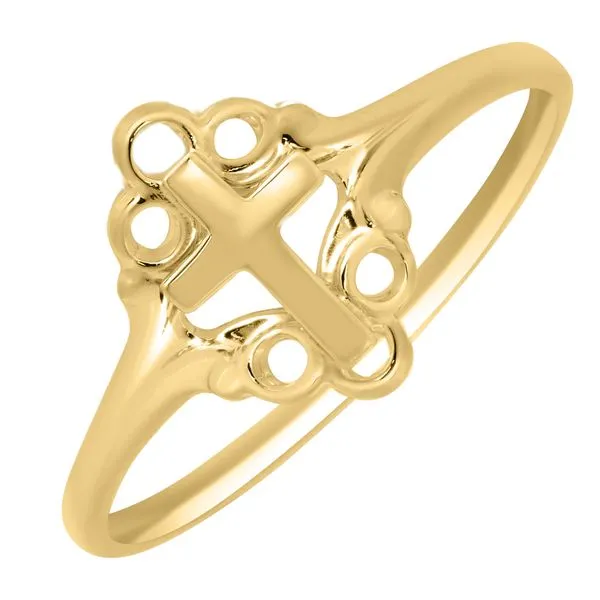 10K Yellow Gold Children's Filigree Ring With Cross Koerbers Fine Jewelry Inc New Albany, IN