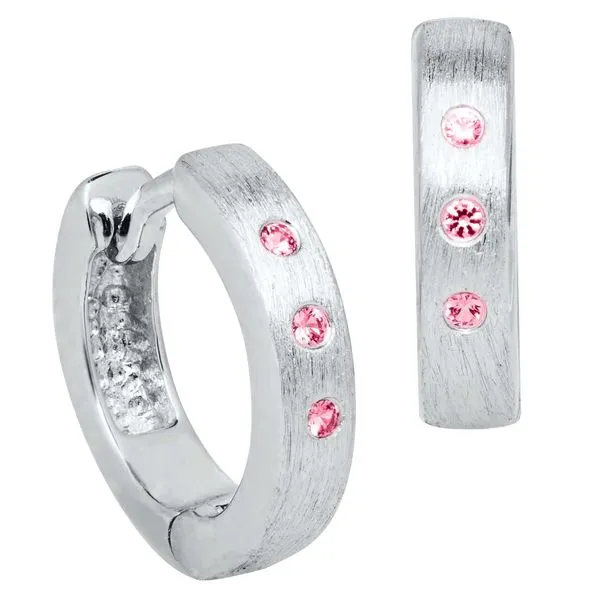 Sterling Silver Huggie With Pnk Sapphires Koerbers Fine Jewelry Inc New Albany, IN