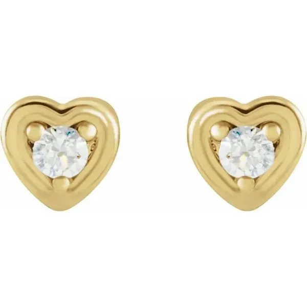 14K Yellow Gold Natural Diamond Youth Earrings Image 2 Koerbers Fine Jewelry Inc New Albany, IN