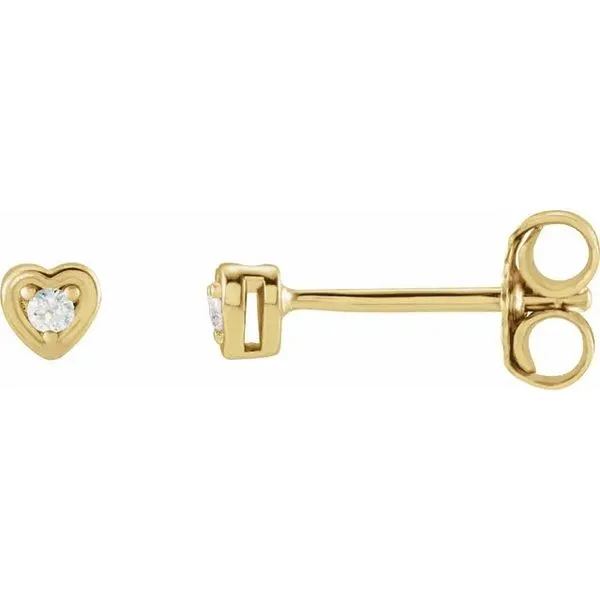 14K Yellow Gold Natural Diamond Youth Earrings Koerbers Fine Jewelry Inc New Albany, IN