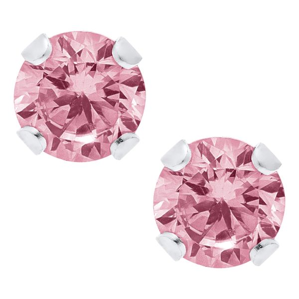 Sterling Silver Pink CZ Earrings Koerbers Fine Jewelry Inc New Albany, IN