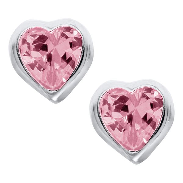 Sterling Silver Pink CZ Children's Earrings Koerbers Fine Jewelry Inc New Albany, IN