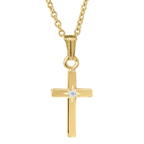 Children's 14K Gold Filled Diamond Cross Necklace Koerbers Fine Jewelry Inc New Albany, IN
