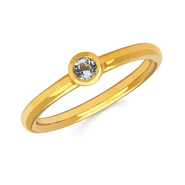 14K Yellow Gold Aquamarine March Birthstone Ring Koerbers Fine Jewelry Inc New Albany, IN