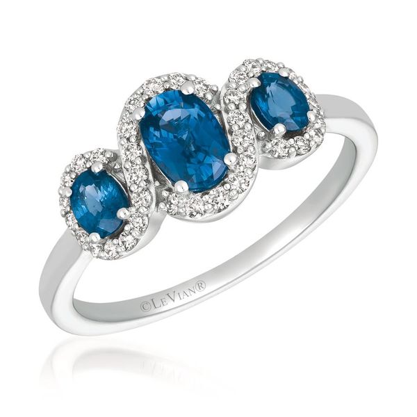14K Vanilla Gold 3 Stone Sapphire Fashion Ring Koerbers Fine Jewelry Inc New Albany, IN