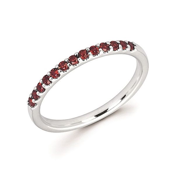 14K White Gold Garnet Stackable Band Koerbers Fine Jewelry Inc New Albany, IN