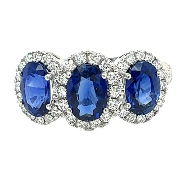 18K White Gold Blue Sapphire and Diamond Fashion Ring Koerbers Fine Jewelry Inc New Albany, IN