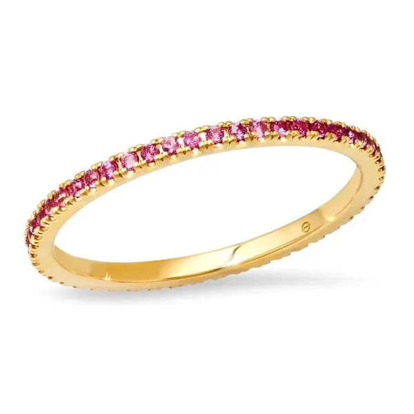 14K Yellow Gold Pink Sapphire Eternity Band Fashion Ring Koerbers Fine Jewelry Inc New Albany, IN