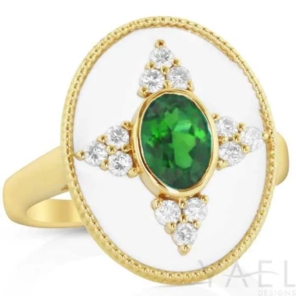14K Yellow Gold Green Tourmaline and Diamond Fashion Ring Koerbers Fine Jewelry Inc New Albany, IN