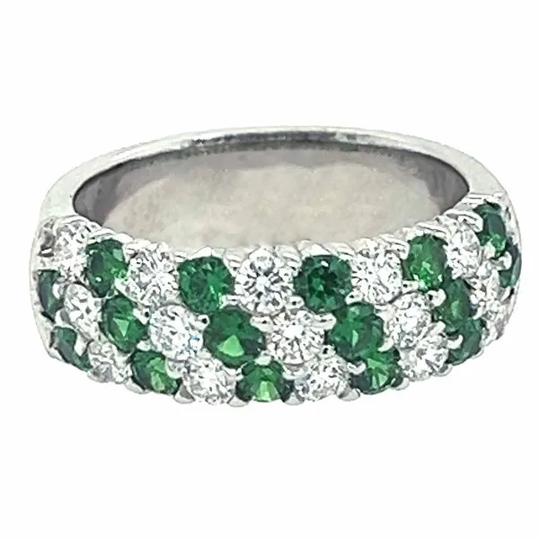 18K White Gold Diamond and Tsavorite Garnet Anniversary or Fashion Ring Koerbers Fine Jewelry Inc New Albany, IN
