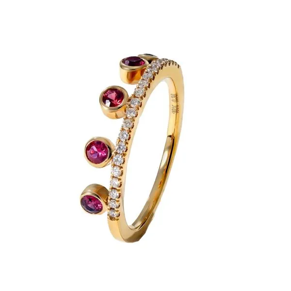 18K Yellow Gold Crown Ruby and Diamond Fashion Ring Image 2 Koerbers Fine Jewelry Inc New Albany, IN