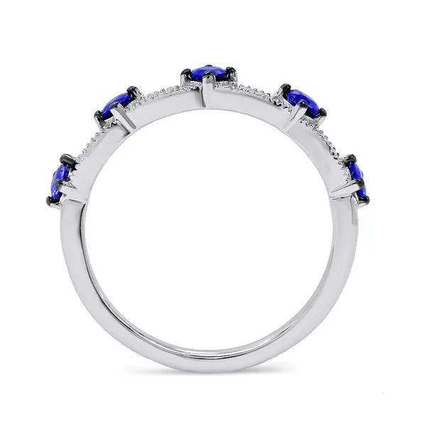 18K White Gold Tiara Sapphire and Diamond Ring Image 3 Koerbers Fine Jewelry Inc New Albany, IN