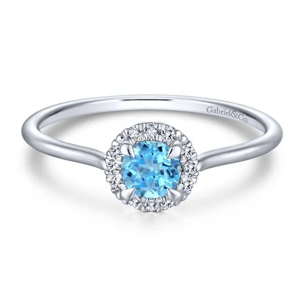 14K White Gold Swiss Topaz and Diamond Ring Koerbers Fine Jewelry Inc New Albany, IN