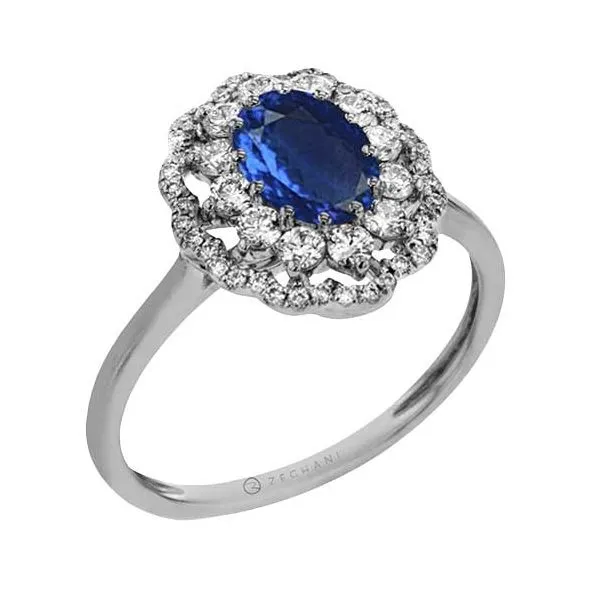 14K White Gold Sapphire and Diamond Fashion Ring Koerbers Fine Jewelry Inc New Albany, IN