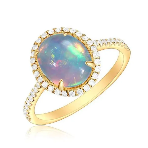 14K Yellow Gold Opal and Diamond Fashion Ring Koerbers Fine Jewelry Inc New Albany, IN