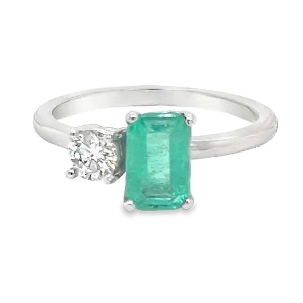 14K White Gold Emerald and Diamond Fashion Ring Koerbers Fine Jewelry Inc New Albany, IN