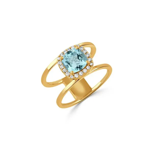18K Yellow Gold Sky Blue Topaz and Diamond Ring Koerbers Fine Jewelry Inc New Albany, IN