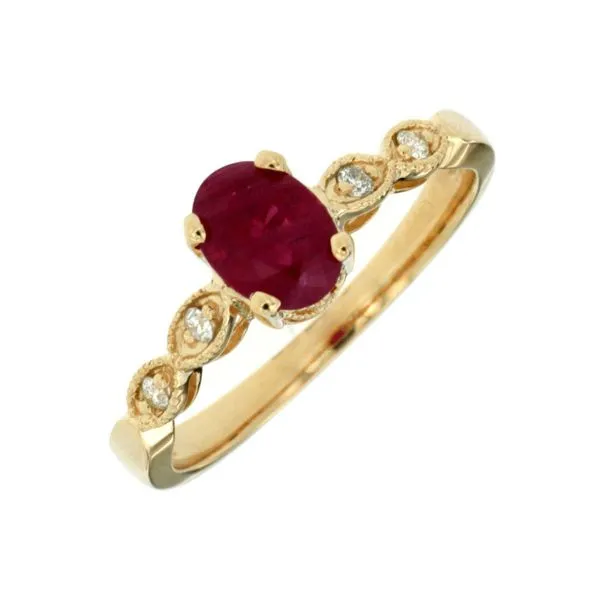 14K Yellow Gold Ruby and Diamond Fashion Ring Koerbers Fine Jewelry Inc New Albany, IN