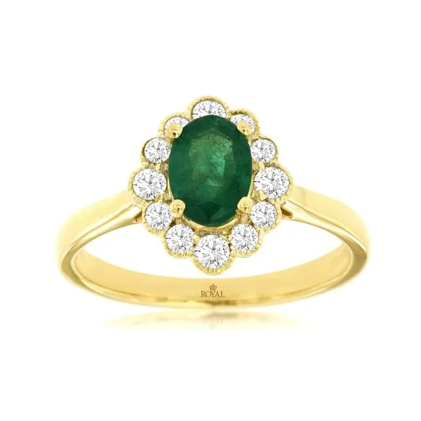 14K Yellow Gold Emerald and Diamond Fashion Ring Koerbers Fine Jewelry Inc New Albany, IN