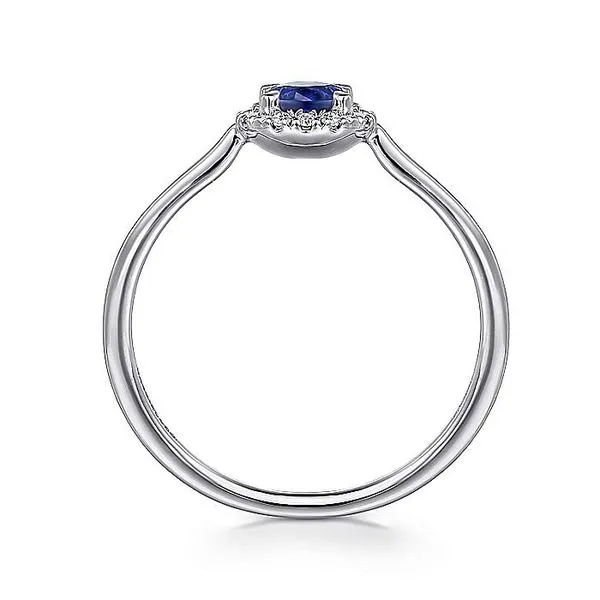 14K White Gold Sapphire and Diamond Halo Birthstone Ring Image 2 Koerbers Fine Jewelry Inc New Albany, IN