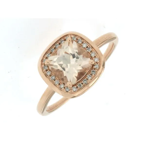 14K Rose Gold Morganite and Diamond Fashion Ring Koerbers Fine Jewelry Inc New Albany, IN