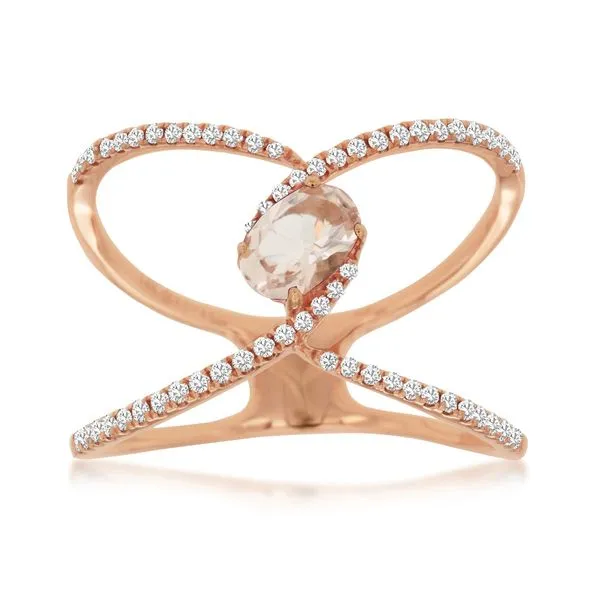 14K Rose Gold Morganite and Diamond Fashion Ring Koerbers Fine Jewelry Inc New Albany, IN