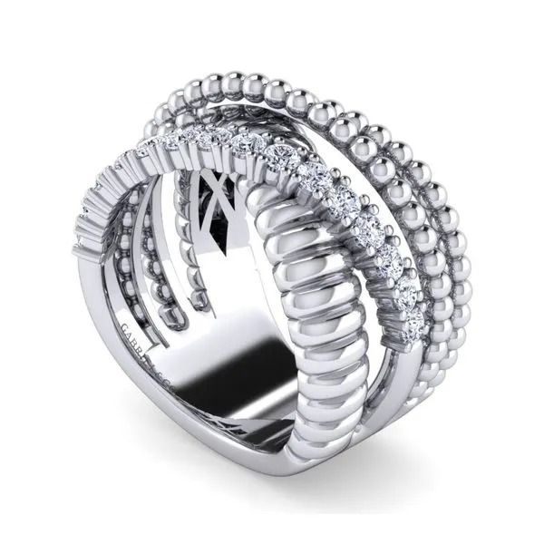 925 Sterling Sliver Bujukan White Sapphire Criss Cross Ring Image 3 Koerbers Fine Jewelry Inc New Albany, IN