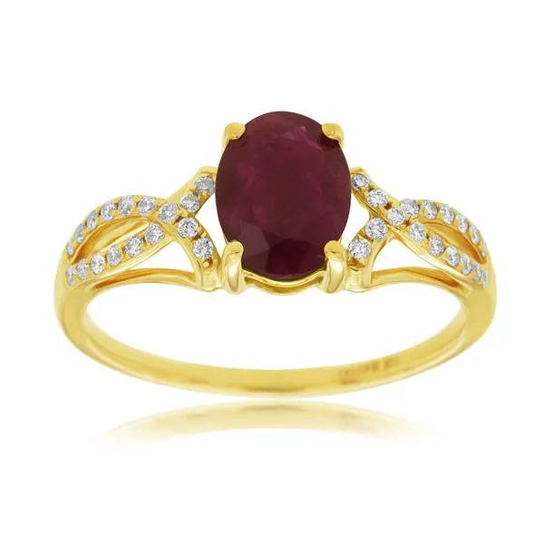 14K Yellow Gold Ruby and Diamond Ring Koerbers Fine Jewelry Inc New Albany, IN