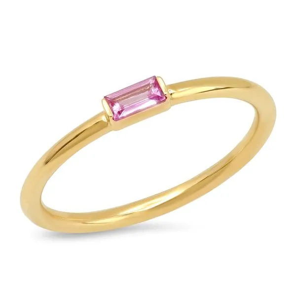 14K Yellow Gold Pink Sapphire Baguette Solitaire Fashion Ring Koerbers Fine Jewelry Inc New Albany, IN