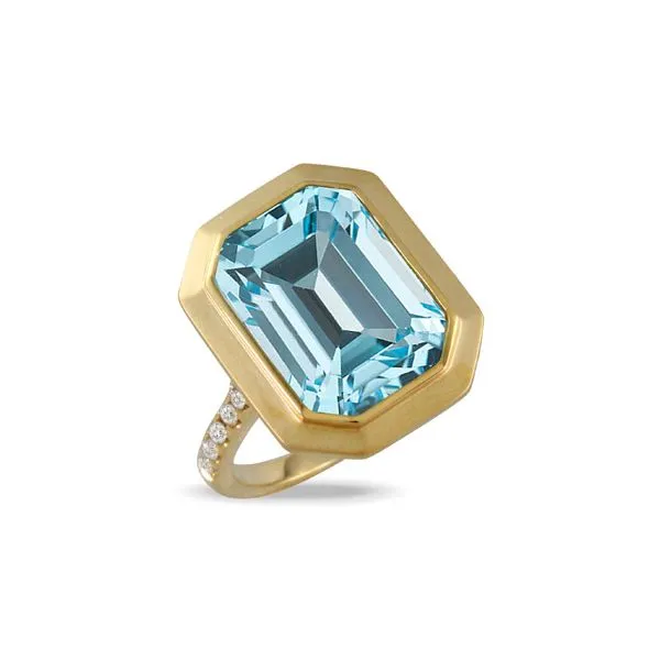 18K Yellow Gold Sky Blue Topaz and Diamond Fashion Ring Koerbers Fine Jewelry Inc New Albany, IN