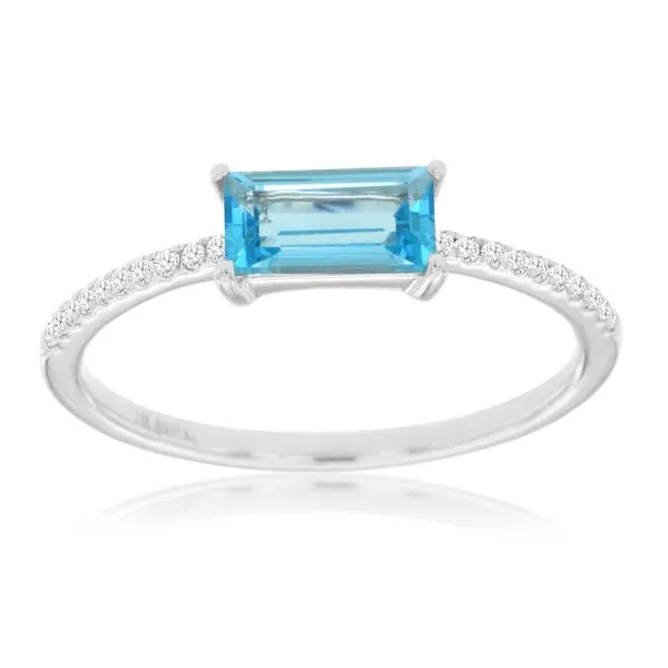 14K White Gold Blue Topaz and Diamond Fashion Ring Koerbers Fine Jewelry Inc New Albany, IN