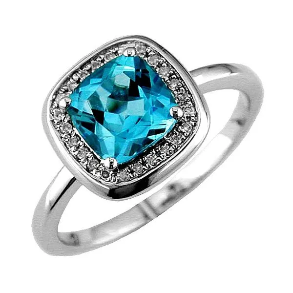 14K White Gold Blue Topaz and Diamond Fashion Ring Koerbers Fine Jewelry Inc New Albany, IN