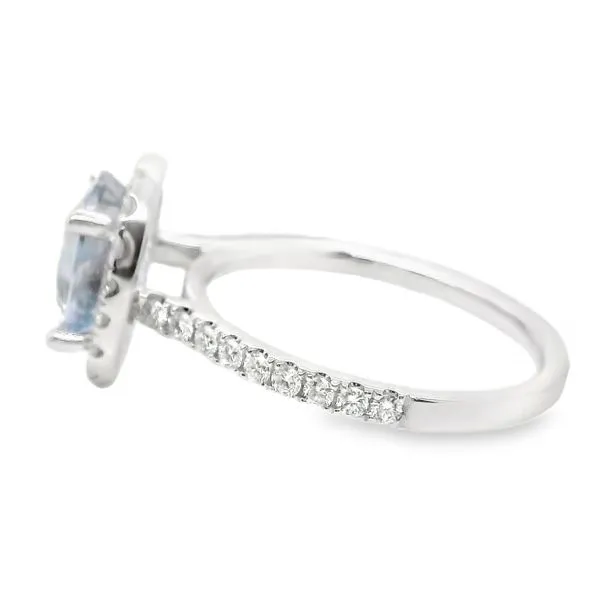 14K White Gold Cornflower Blue Sapphire and Diamond Ring Image 2 Koerbers Fine Jewelry Inc New Albany, IN