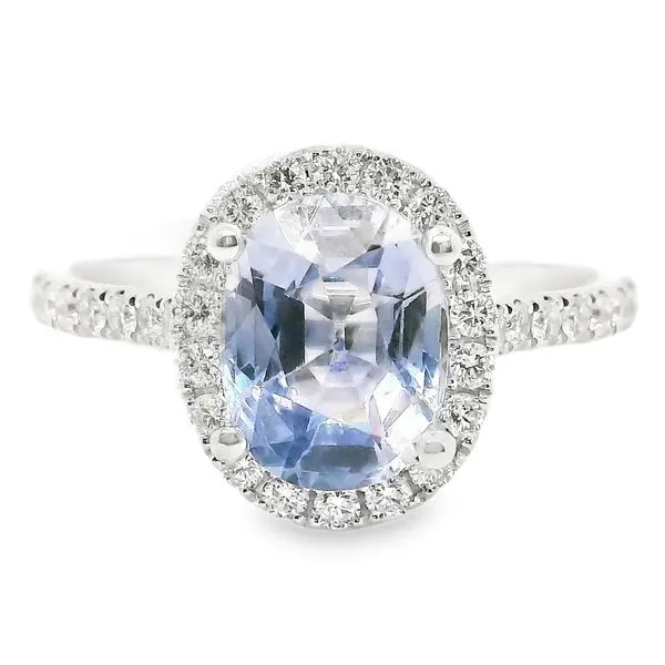 14K White Gold Cornflower Blue Sapphire and Diamond Ring Koerbers Fine Jewelry Inc New Albany, IN