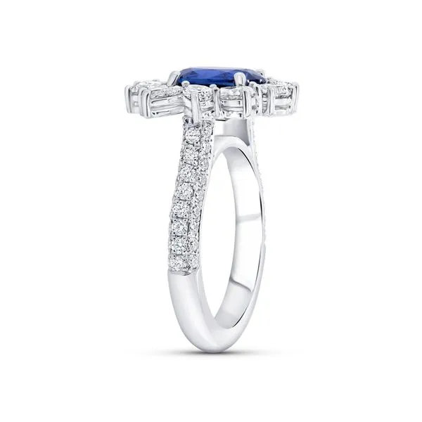 Platinum Oval Shaped Sapphire Engagement Ring Image 3 Koerbers Fine Jewelry Inc New Albany, IN