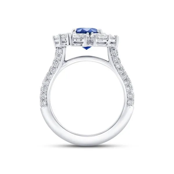 Platinum Oval Shaped Sapphire Engagement Ring Image 4 Koerbers Fine Jewelry Inc New Albany, IN
