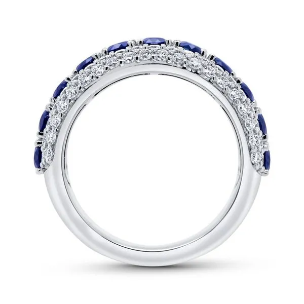 18K White Gold Multi-Row Oval Shaped Blue Sapphire Anniversary Ring Image 3 Koerbers Fine Jewelry Inc New Albany, IN