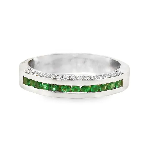 18K White Gold Emerald and Diamond Fashion Ring Koerbers Fine Jewelry Inc New Albany, IN