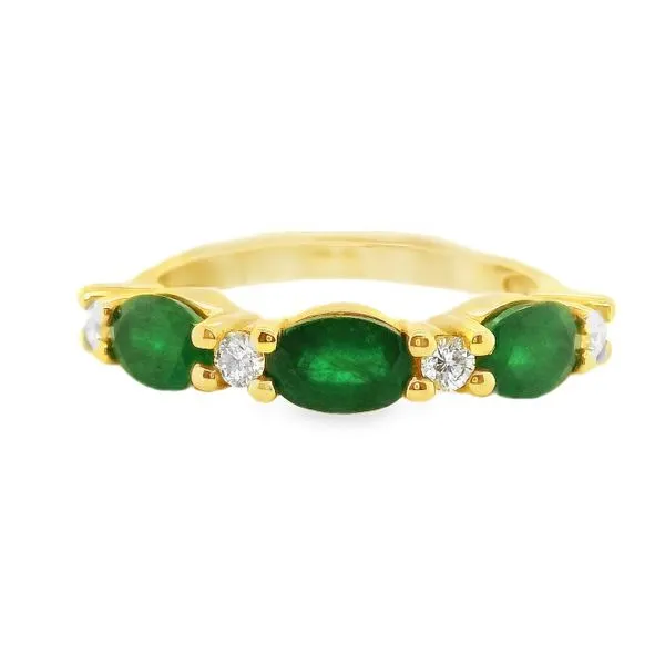 18K Yellow Gold Emerald and Diamond Fashion Ring Koerbers Fine Jewelry Inc New Albany, IN