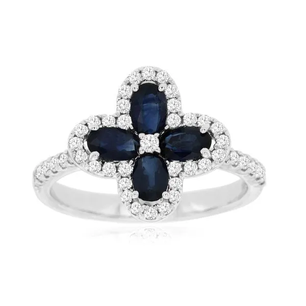14K White Gold Sapphire & Diamond Fashion Ring Koerbers Fine Jewelry Inc New Albany, IN