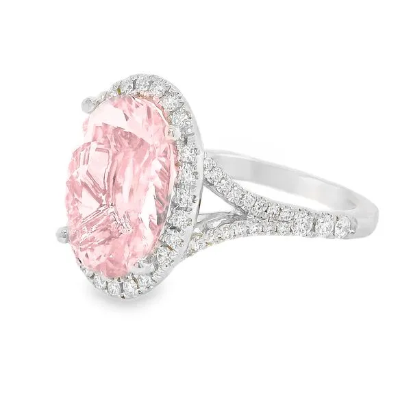 Platinum Morganite and Diamonds Fashion Ring 4.16 TWT Image 2 Koerbers Fine Jewelry Inc New Albany, IN